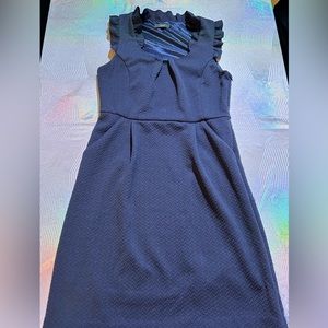 THML dress, navy ruffled top, size LP